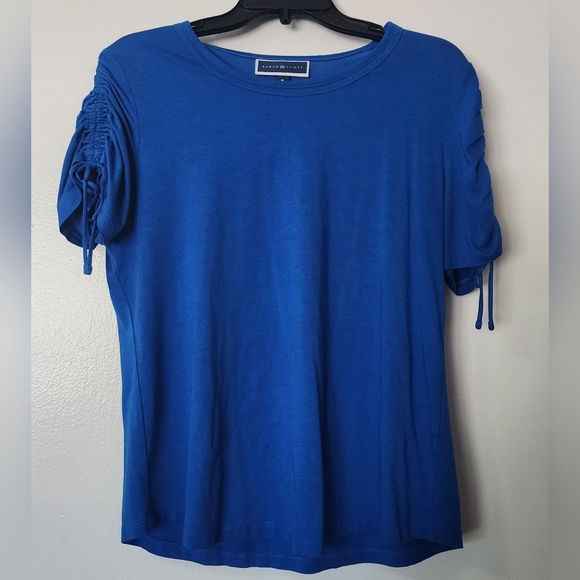 Royal blue top with draw string sleeves - Picture 3 of 6